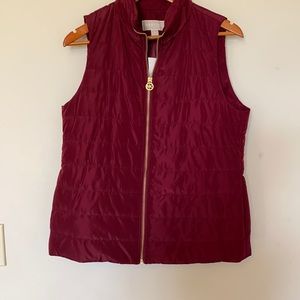 Burgundy quilted vest for layering!
